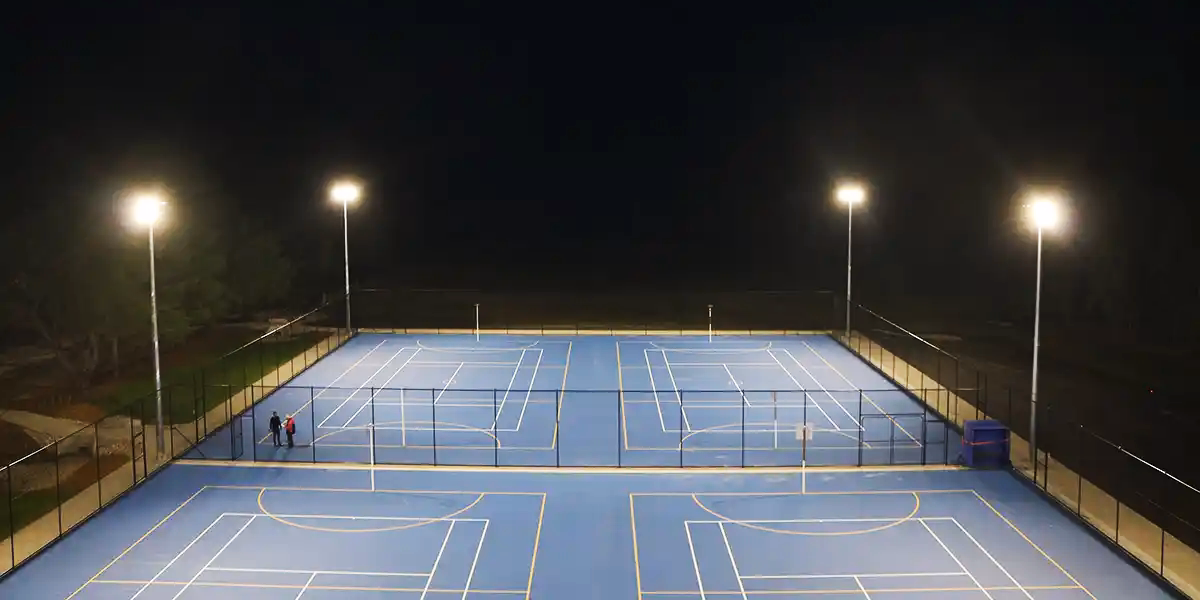 netball court floodlight layout